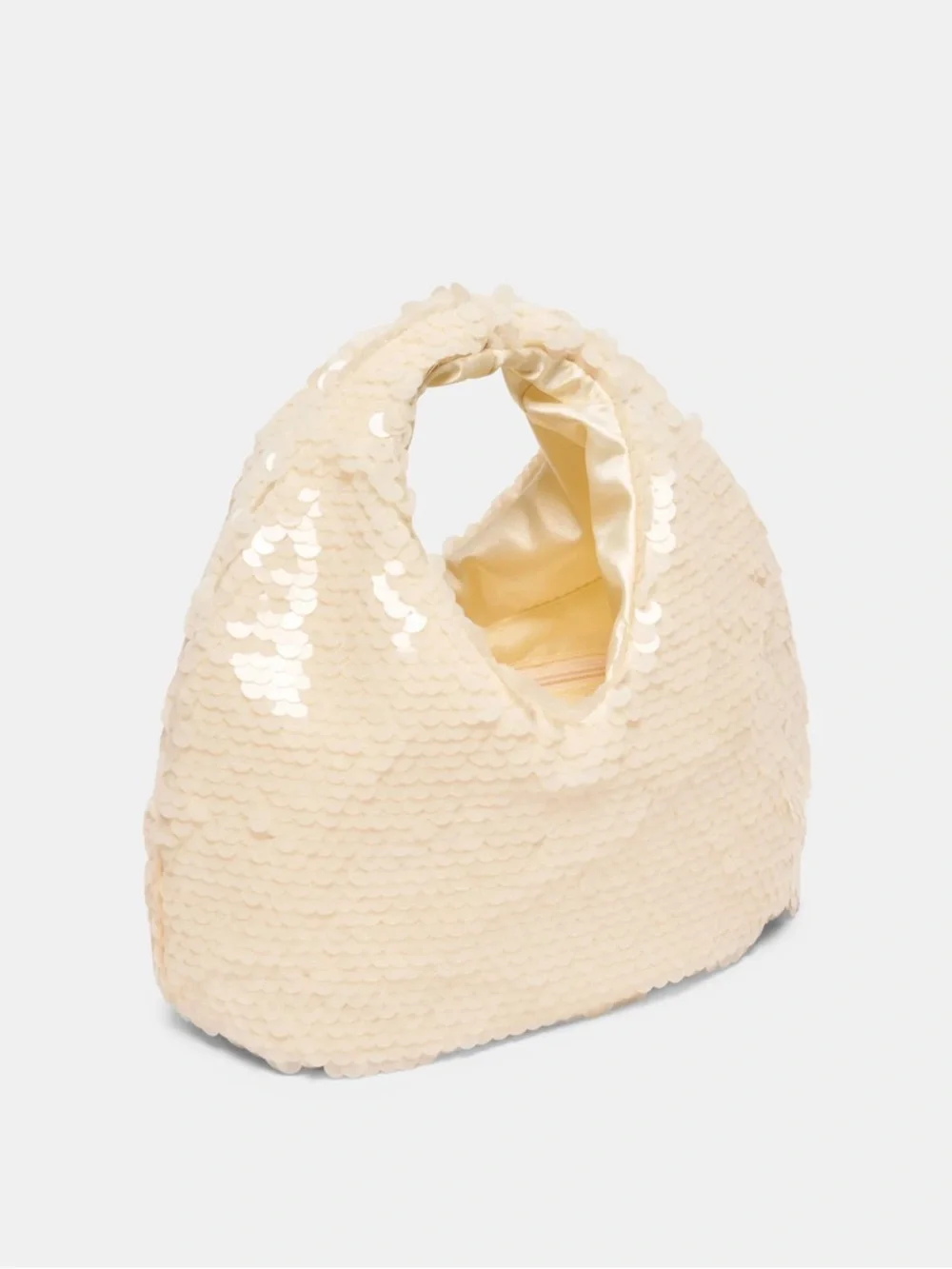 Dolce Vita Cream Sequin Hobo Bag